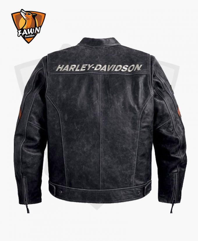 Black Boxford Harley Davidson Leather Jacket - Fawnleathers