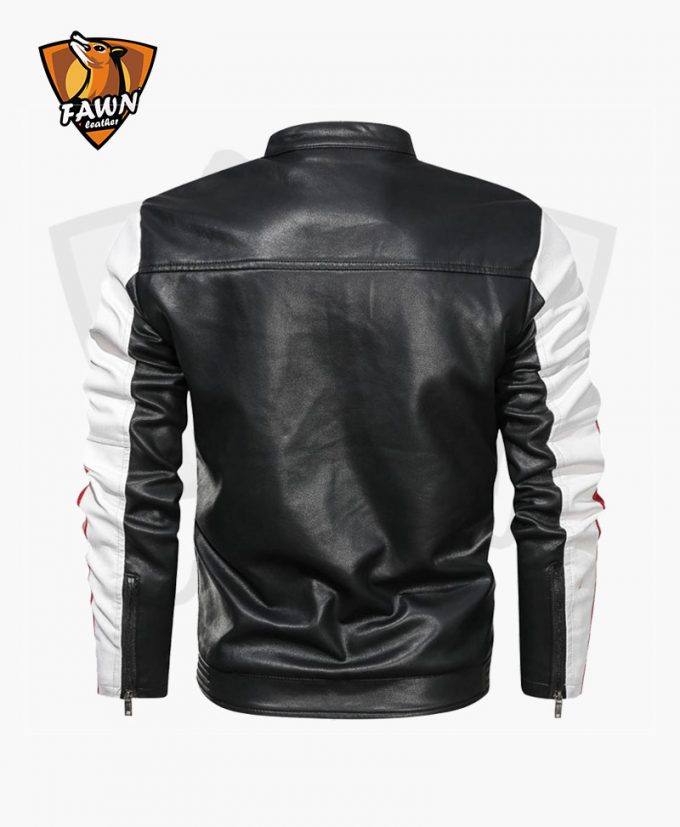 Men Slim Fit Fashion Biker Leather Jacket