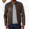 Men's 100% Genuine Leather Fashion Leather Moto Jacket