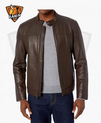 Men's 100% Genuine Leather Fashion Leather Moto Jacket