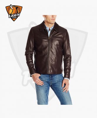 Men's Fashion Smooth Collar Biker leather Jacket