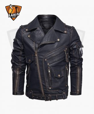 Men's Faux Fashion Leather Motorcycle Leather Jacket