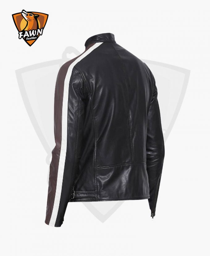 Multi Color Goat Leather Fashion Biker Jacket for Men