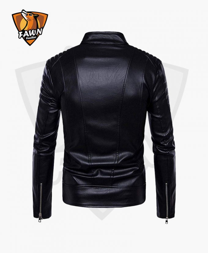 New Comfortable Men Fashion Black Leather Jacket