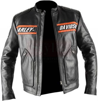 Bill Goldberg Black Harley Davidson Motorcycle Leather Jacket