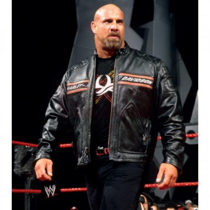 Bill Goldberg Black Harley Davidson Motorcycle Leather Jacket