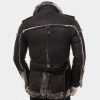 Men’s Black Shearling Leather Fashion Long Coat Men’s Black Shearling Leather Fashion Long Coat