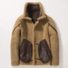 Short Sheepskin Double Collar Fur Men’s Leather Jacket