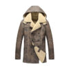 Genuine Leather B3 Hooded Outerwear Long Style Men’s Fur Coat